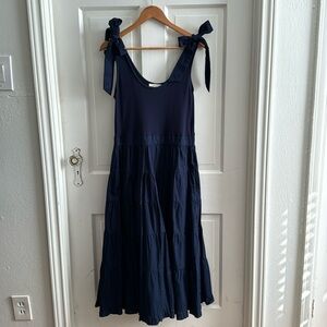 Chelsea and Violet Navy Tie Shoulder Dress- Large